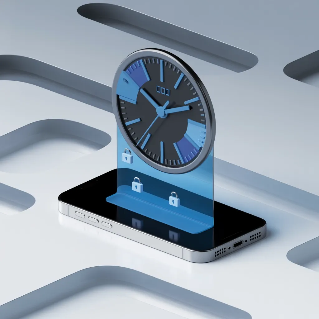 clock coming out of a smartphone