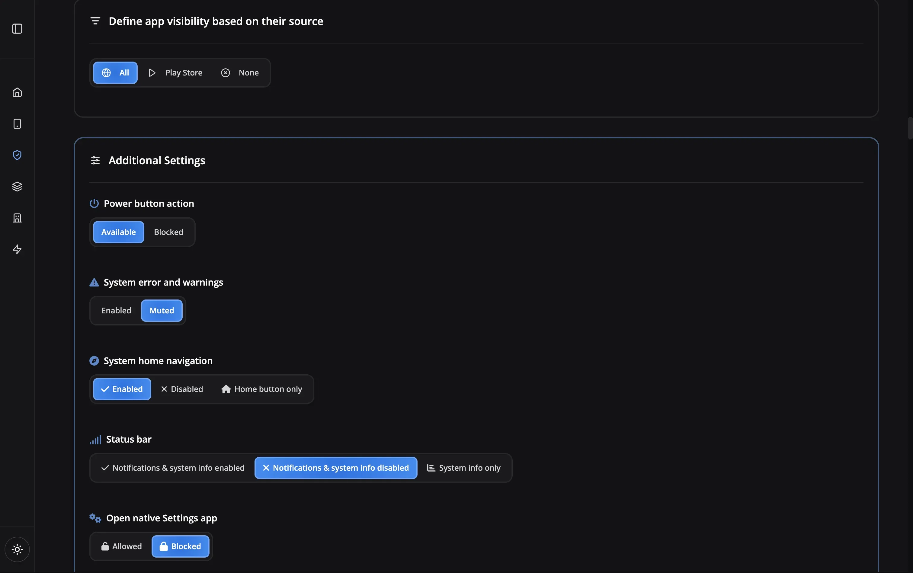 Definir Configurações