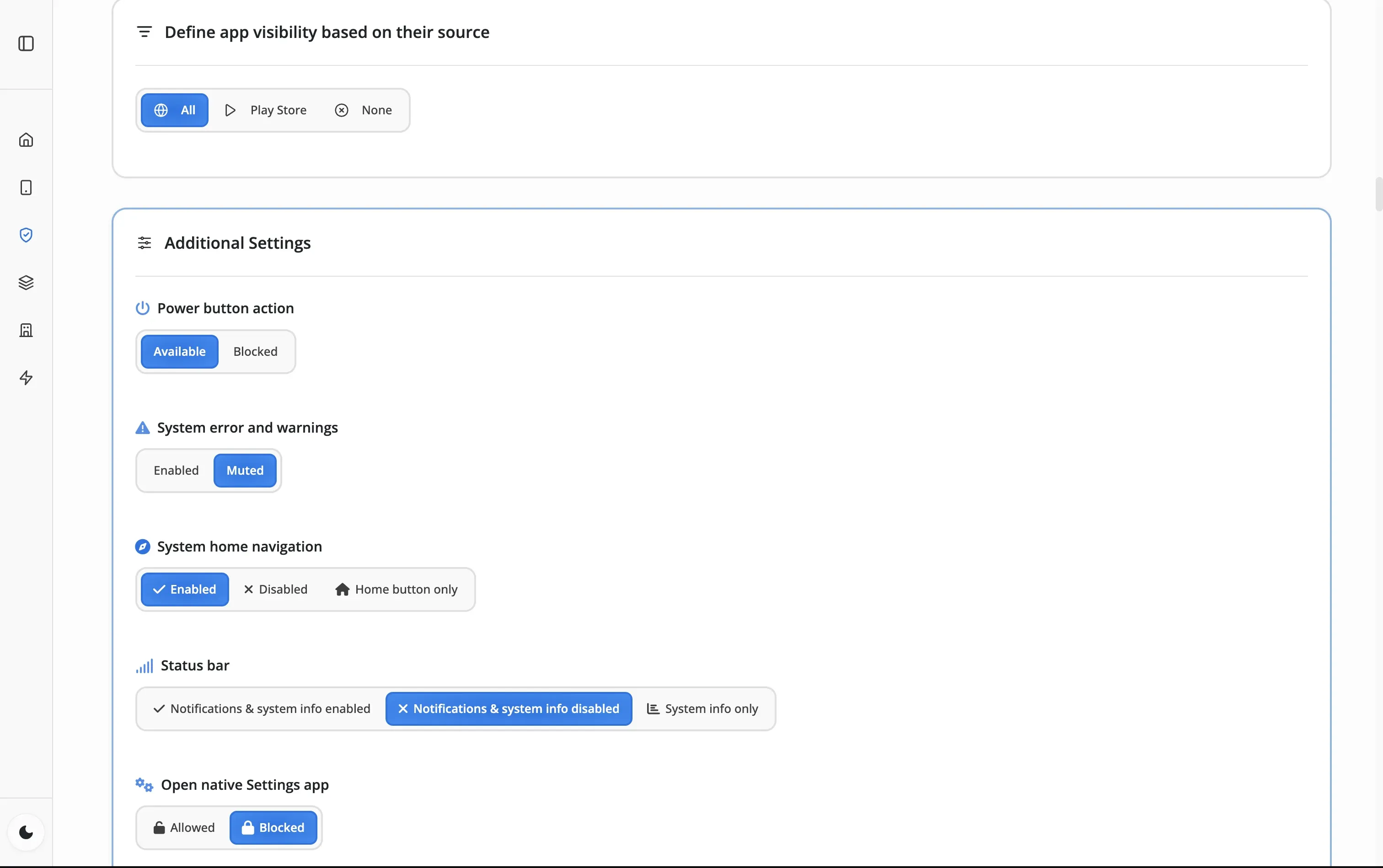 Definir Configurações