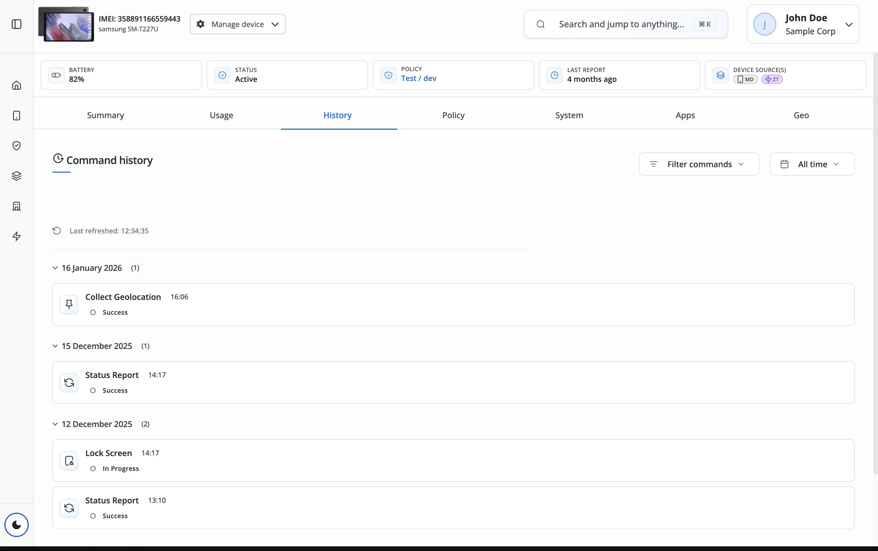 Review Fleet Status