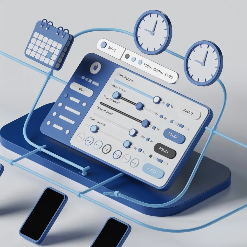 image showing a 3d render of a time fence dashboard